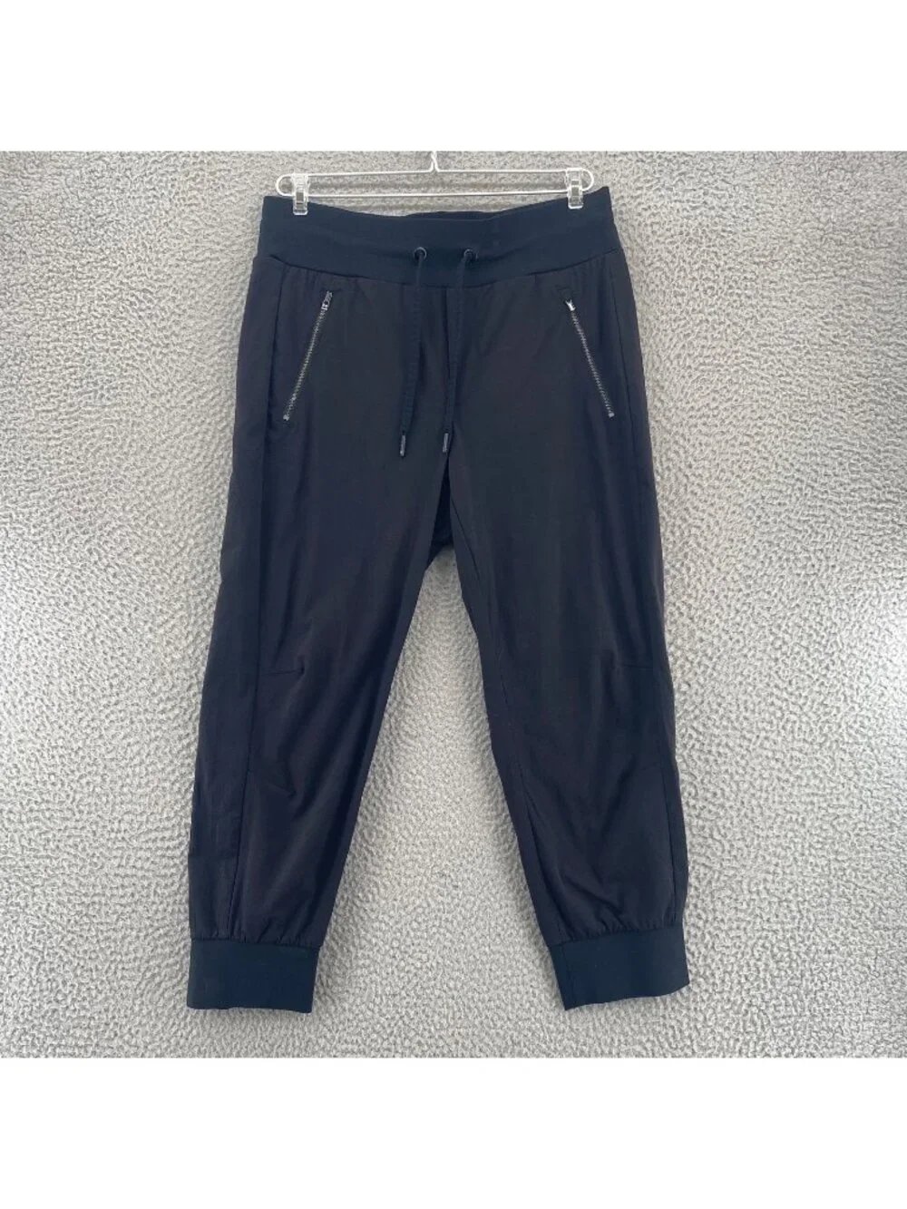 Athleta Pants Womens 8 Black Joggers Cropped Capri Drawstring Stretch Pockets